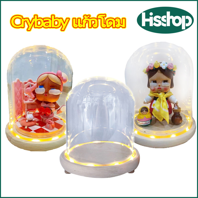 แก้วโดม crybaby,Eternal Flower Glass โดมมีไฟ โถ popmart galss