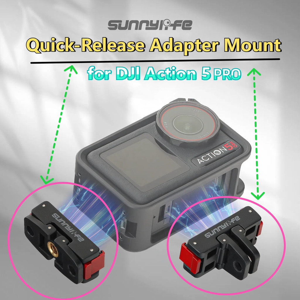 Magnetic Adapter Mount สําหรับ DJI Osmo Action 5 Pro/4/3/2 พับ Quick Release Mount ฐานกล้องขาตั้งกล้องอะแดปเตอร์ Mount อุปกรณ์เสริม
