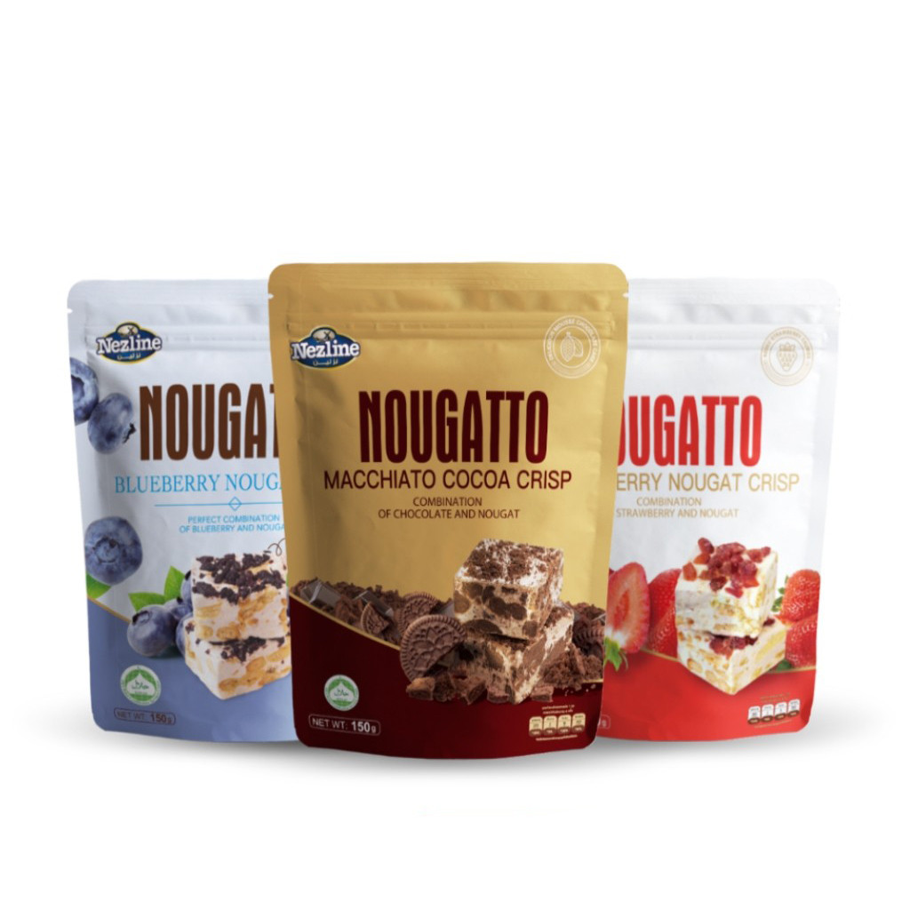 Nezline Nougatto Nougat Crisp นูกัตโตะ ขนมนูกัต มาเคียโต้ 3 รสชาติ 150 กรัม ตราเนสไลน์