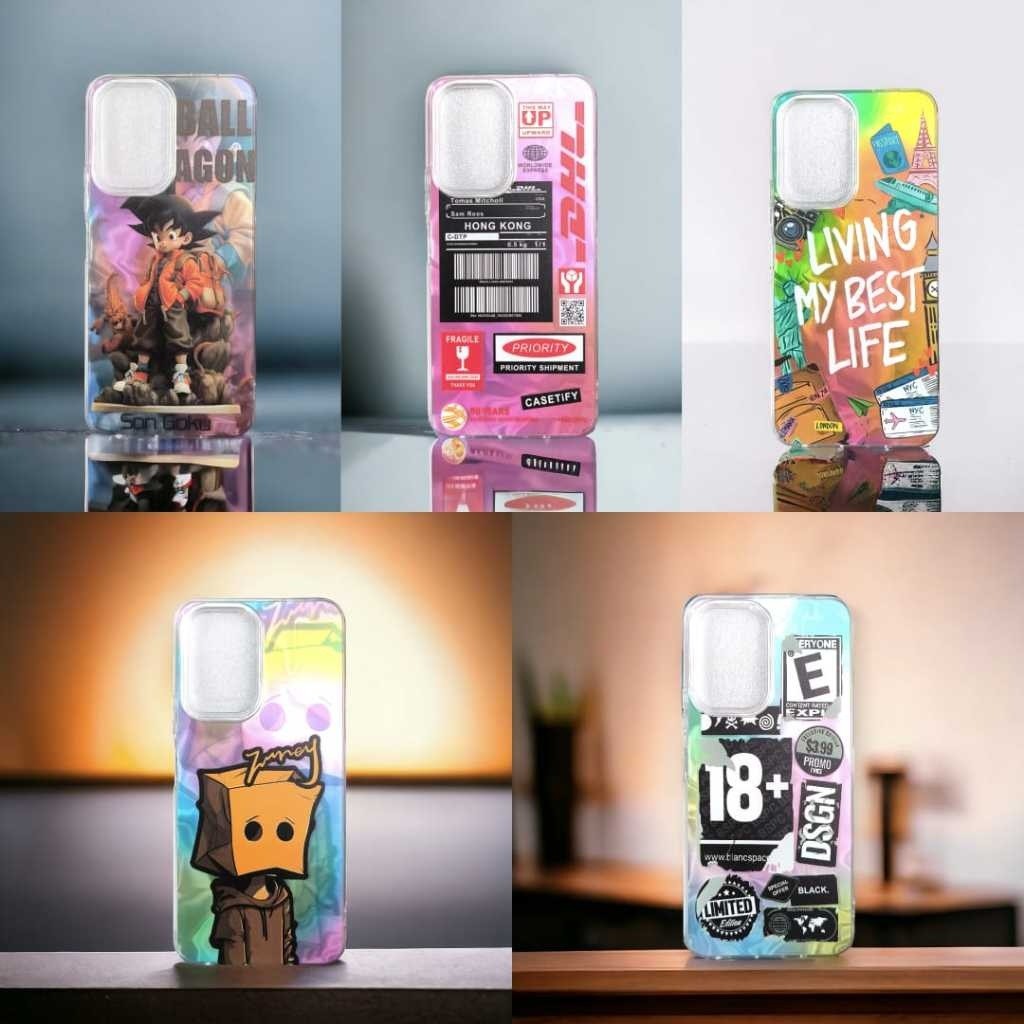 [ ITEL P55 NFC ] เคส FULL FEATHER PATTERN HOLOGRAM