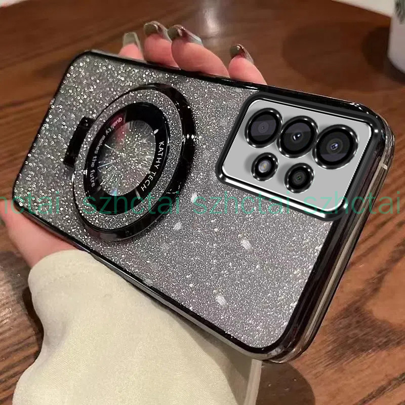 เคสโทรศัพท์ Samsung A32 4G A32 5G A52 A72 Luxury Electroplated Glitter tective Shell Clear โปร่งใสกันกระแทกพร้อมวงเล็บ