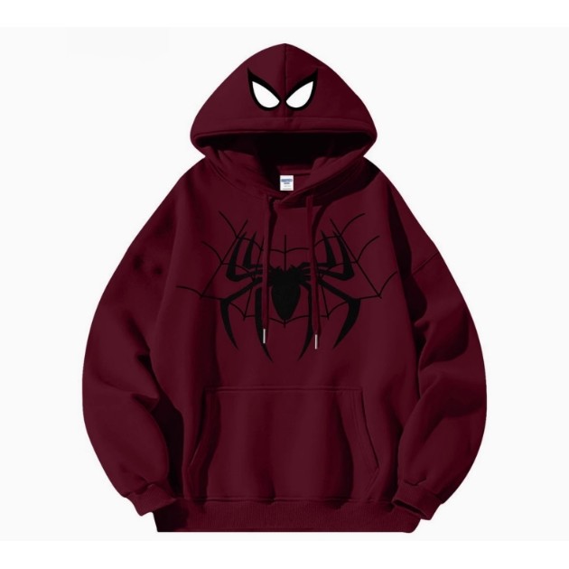 Street Wear American Retro hiphop Spiderman Loose All-Match Hooded Sweatshirt