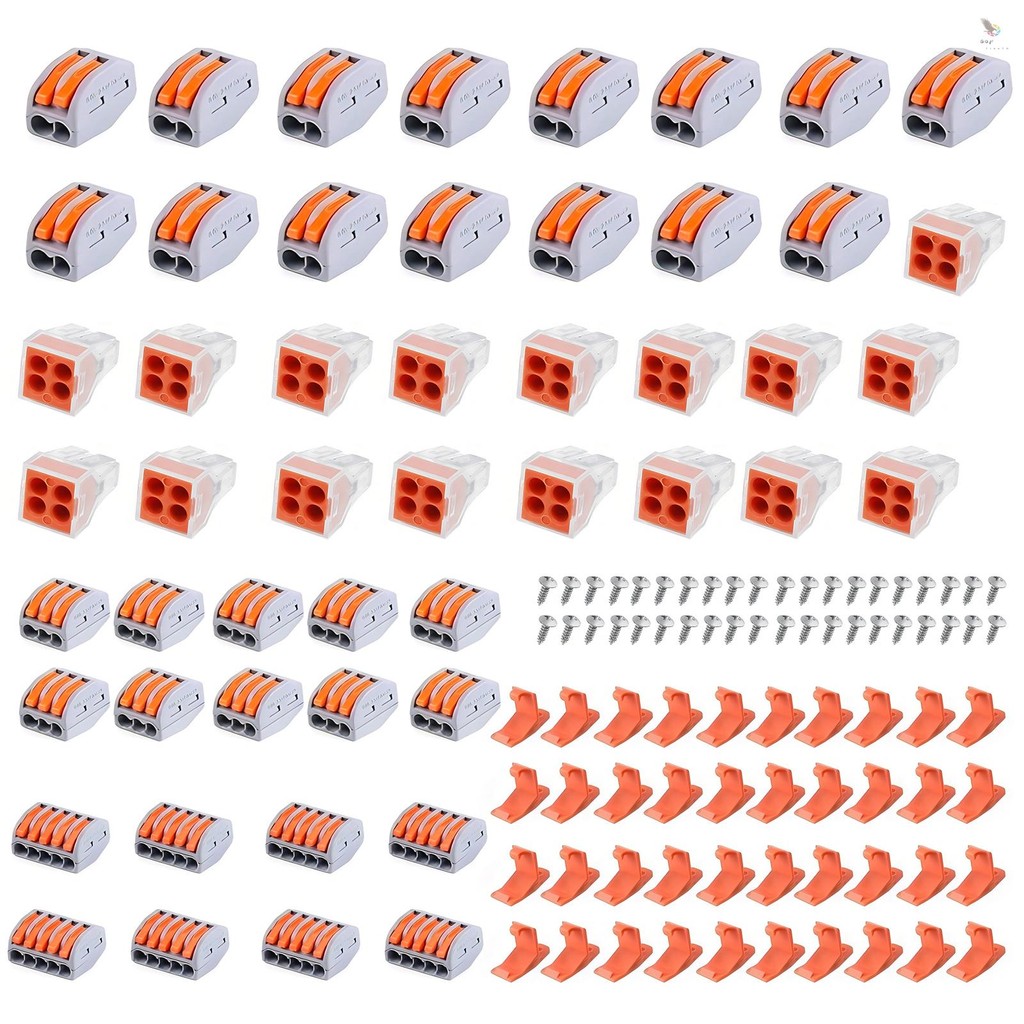 Tfreth Lever Wire Connectors 130pcs Lever Nuts Connectors ชุด Quick Disconnect Compact Splicing Conn