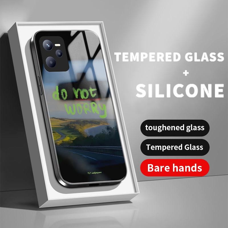 เหมาะสำหรับ Realme C35 7 Pro 2 V13 5G กรณีโทรศัพท์มือถือป้องกันรอยขีดข่วนหลักฐานเคส Simple Moon Graf