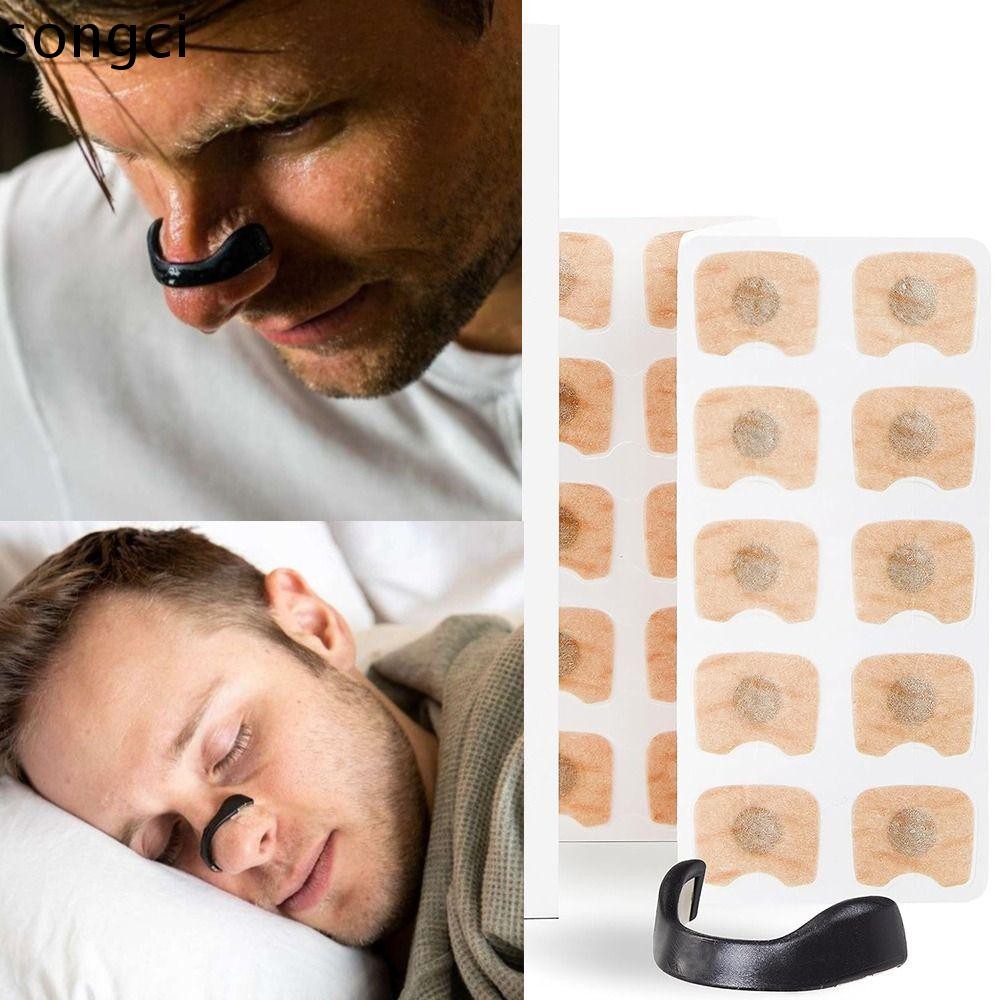 Songci Breathing Nasal Strip Starter Kit, เครื่องมือนวด Boost Oxygen ลดการนอนกรน, กันเหงื่อ Extra Strength Snoring Solution ผิวแถบจมูกที่ปลอดภัยสําหรับผู้ชาย/ผู้หญิง