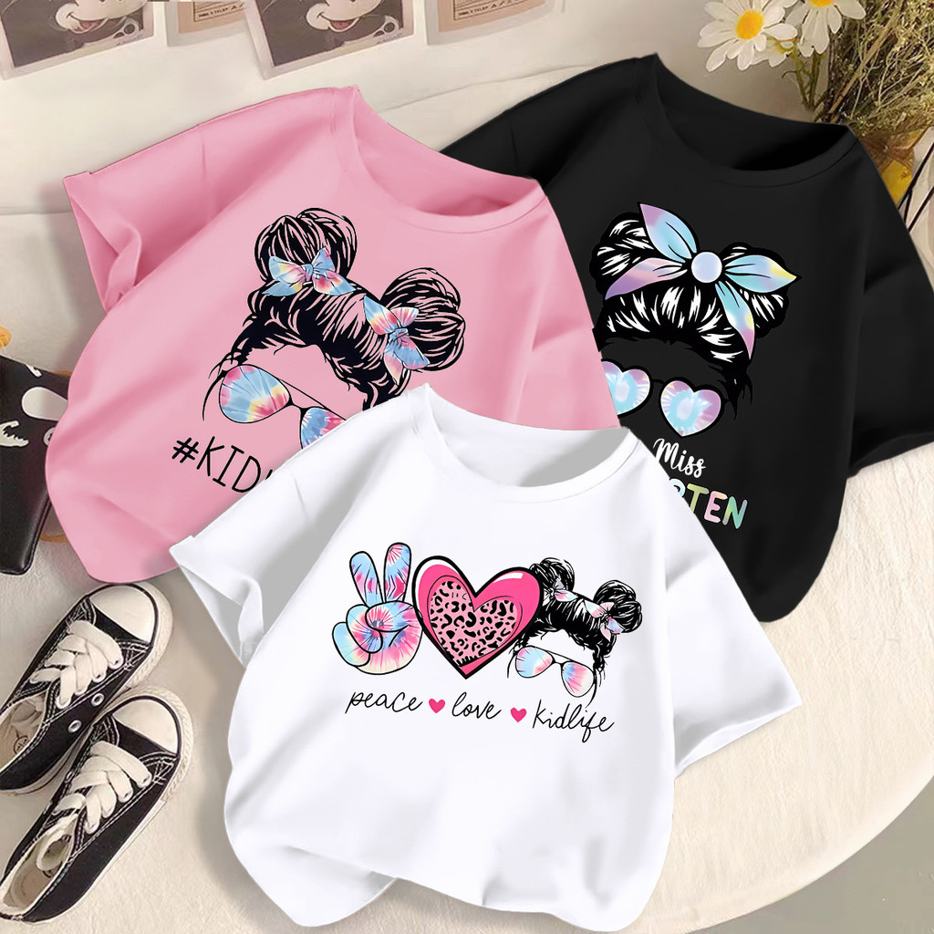 (จัดส่งตลอด 24 ชั่วโมง)KIDS PRINCESS เสื้อยืดแขนสั้น แฟชั่นฤดูร้อน สําหรับเด็กผู้หญิง และเด็กผู้ชาย 2024 T888