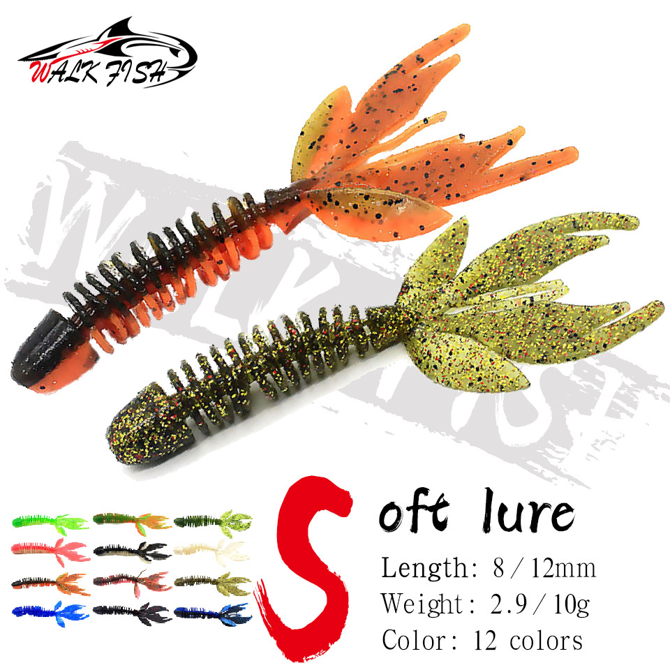Walk ปลาซิลิโคนกุ้ง Lure Jig Wobblers Swimbait 2.95g/10g กลิ่นคาวตกปลา Tackle