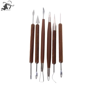 Lishu 6 ชิ้น Clay Sculpg ขี้ผึ้งแกะสลักเครื่องปั้นดินเผา DIY เครื่องมือ Shapers Polymer Modeling ของขวัญ th