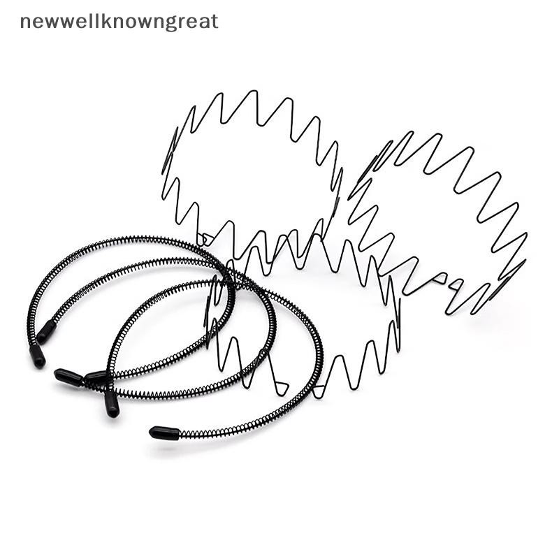 Newwellknowngreat ผมโลหะสําหรับผู้ชายผู้หญิง Unisex สีดําหยักฤดูใบไม้ผลิกีฬา s Hoop คลิปผู้หญิงอุปกรณ์เสริม CAD