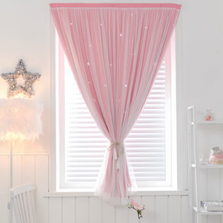 ผ้าม่าน ผ้าม่านหน้าต่าง 2 ชั้น ม่านทึบแสง ใช้ตีนตุ๊กแก ผ้าม่…