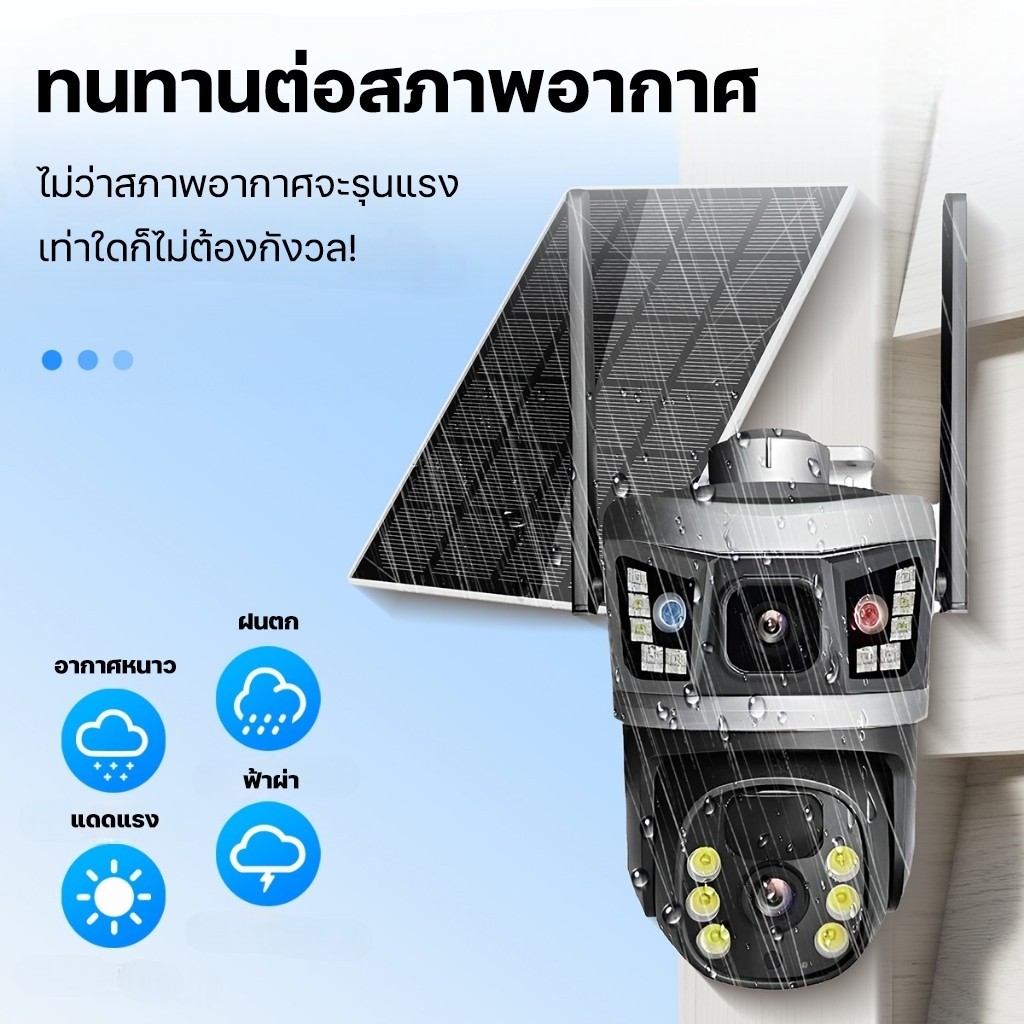 กล้องวงจรปิดโซล่าเซลล์ รองรับซิม4G พลังงานแสงอาทิตย์ กันน้ำ ติดกลางแจ้ง กล้องอัจฉริยะมีระบบแจ้งเตือน