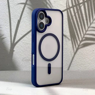 เคสแม่เหล็กใสสําหรับ iPhone 16/15/14/13/12/11 Pro Max อะคริลิคกันกระแทก กันลื่น ปกหลัง