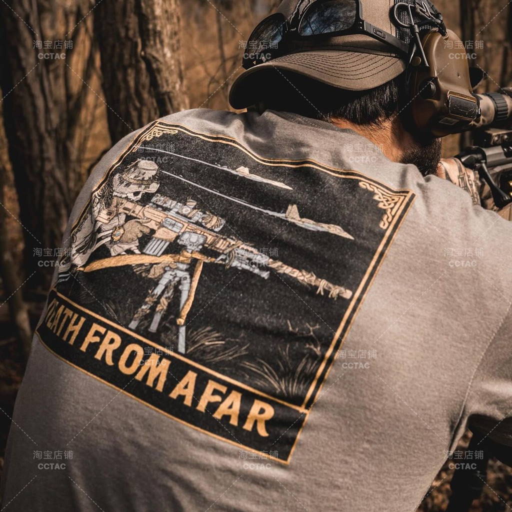 เสื้อยืดแนว Tactical สไตล์ Distant Death ทรงหลวมแขนสั้น GBRS fog ผ้าฝ้ายคุณภาพสูง 100%
