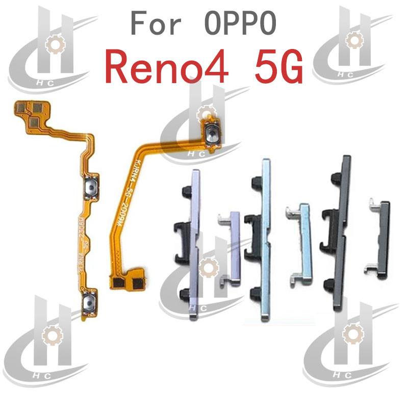 สําหรับ OPPO Reno 4 5G PDPM00 PDPT00 CPH2091 ปริมาณด้านข้างปุ่ม Flex Cable Keys ปุ่มปิดระดับเสียงขึ้นและลงปุ่มด้านข้างเปลี่ยนส่วน