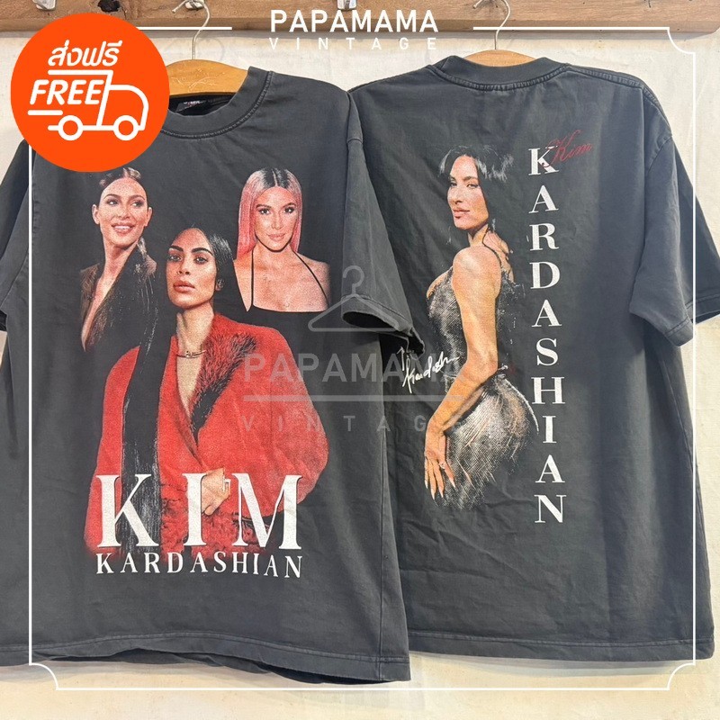 [ KIM KARDASHIAN ] Bio Washed tag BL เสื้อวินเทจ เสื้อทัวร์ papamama vintage shirt