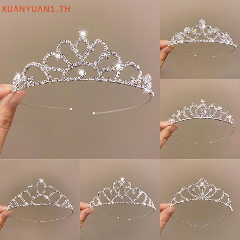 XUAN Crown Golden งานแต่งงานอุปกรณ์เสริมผมคริสตัล Rhinestone งานแต่งงาน Tiaras และ Crowns Headpiece ผมเครื่องประดับ TH