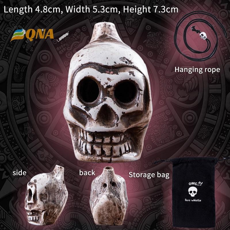 [QNA] Oril Aztec Death Whistle Loud กรีดร้อง Aztec Death Whistle โครงกระดูกแปลกใหม่ นกหวีด Halloween