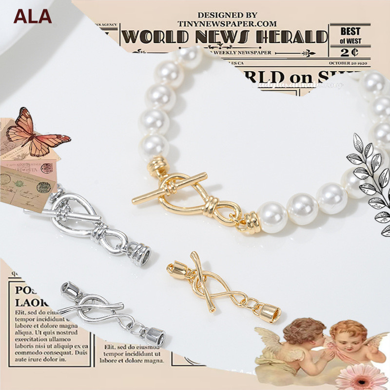 💖ALA เครื่องประดับ DIY💖สีระบุ 14K Gold-clad 8-Character Love Unlimited OT Buckle Pearl สร้อยคอ Endin