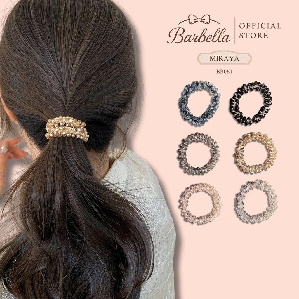 Barbella ยางรัดผมคริสตัล งานถักมือ ระยิบระยับทุกองศา รุ่น Miraya (BB061)