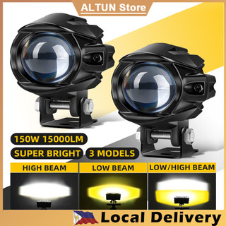 【COD 24Hour】2PCS Universal 200W Yellow LED Work Light Square Mini Waterproof Driving Light Fog Light