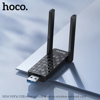 HOCO HI34 ตัวรับสัญญาณ WiFi6 USB 5GHz ความเร็ว 600Mbps แบบเสาคู่ Adapter ยูเอสบีไวไฟ Wireless Network Card hc5