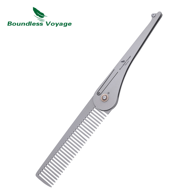 Boundless Voyage Titanium หวีพับได้หวีผมสําหรับเดินทางน้ําหนักเบาพิเศษ Anti-Static & Portable Pocket Comb สําหรับผู้ชายผู้หญิง