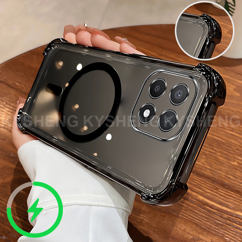 เคสสําหรับ Honor X8 X6A X6B X8A X8B X8C 4G 5G เคสโทรศัพท์ซิลิโคน TPU พร้อมการชาร์จแม่เหล็กและสี่มุมป