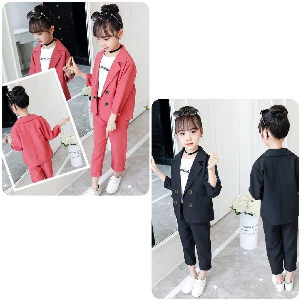D2 SET KID REIKO 3IN1 GIRLS BLAZER SET FORMAL CLOTHES SET 2 สี