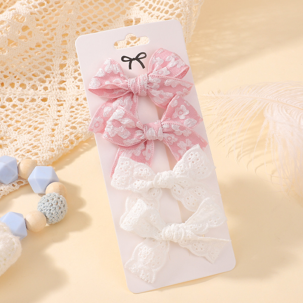 4 ชิ้น/เซ็ต Ins Bowknot กิ๊บติดผมสําหรับสาวหวานดอกไม้สดสีดําสีขาว Checkered Hairgripes ลูกไม้ลายเส้นด้าย Barrette - รูปที่ 7