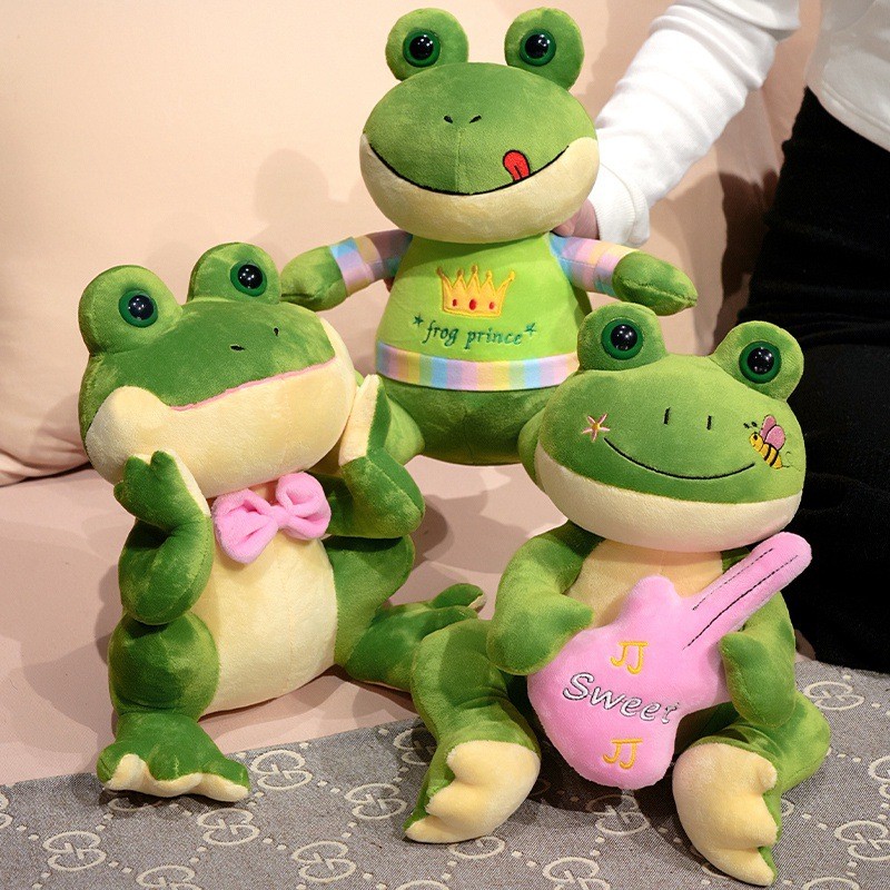 28เซนติเมตรของเล่นตุ๊กตาน่ารักยิ้มกบตุ๊กตาตุ๊กตาน่ารักกบน้อยน่ารักขนาดใหญ่คว้าเครื่อง แร็กดอลล์ เหตุการณ์ของขวัญ