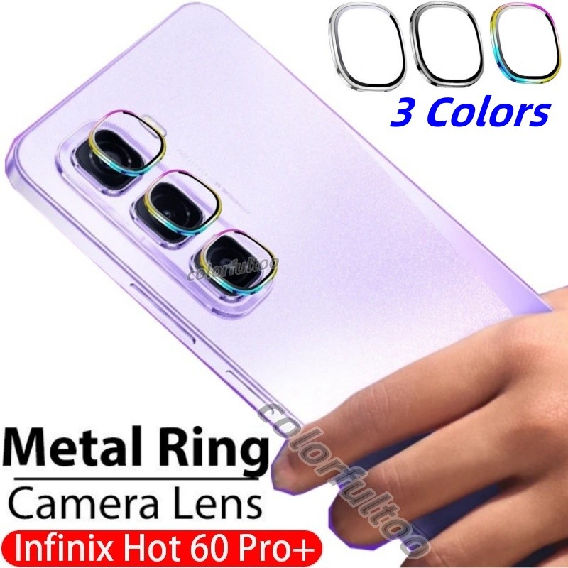 Infinix Hot 60 Pro + ฟิล์มกันรอยกล้องสําหรับ Infinix Hot 60 50 Pro Plus 50Pro + 50i 60i Hot60 4G 5G Clear Metal Ring ฝาหลังกระจกนิรภัยป้องกันหน้าจอกล้องฟิล์มเลนส์