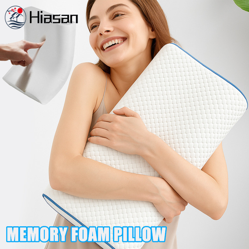 [HGB] หมอนสําหรับนอนด้านข้าง | หมอนยางพารา 100% พร้อมช่องการไหลของอากาศ บรรเทาคอ/ไหล่ หมอนขาวแพ้ง่าย