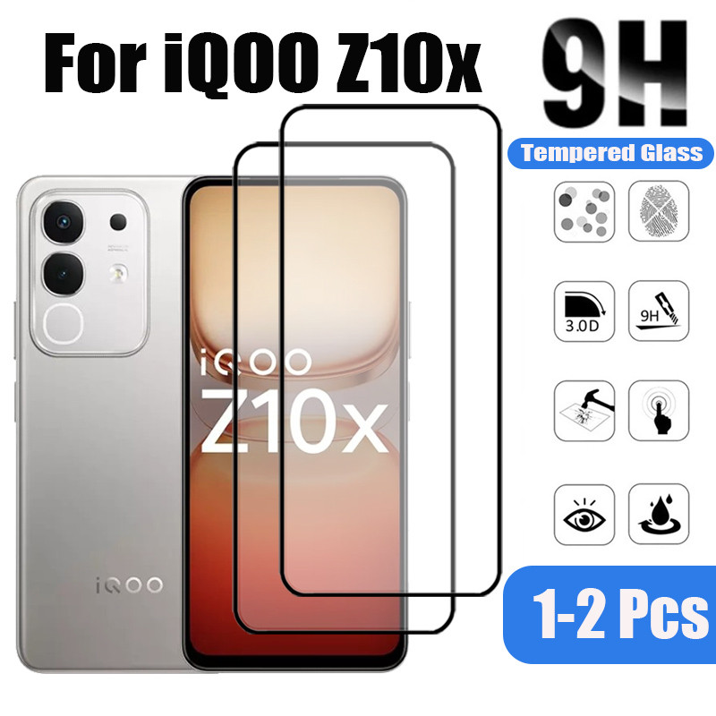 1-2 ชิ้น iQOO Z10x กระจกนิรภัยป้องกันหน้าจอสําหรับ Vivo iQOO Z10 Z9 Turbo Z9x 5G ป้องกันการกระแทกกระ