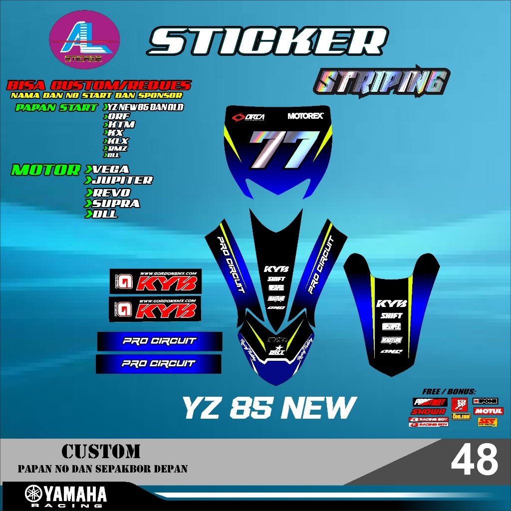 หมายเลขบอร์ด DECAL สติกเกอร์ START + บังโคลนหน้า Yz ใหม่ 85 CRF Klx 150 Klx BF Klx GORDON DTRACKER KX Yz KTM VIAR WR 155 SUPERMOTO RBT ใหม่ล่าสุด Coolest