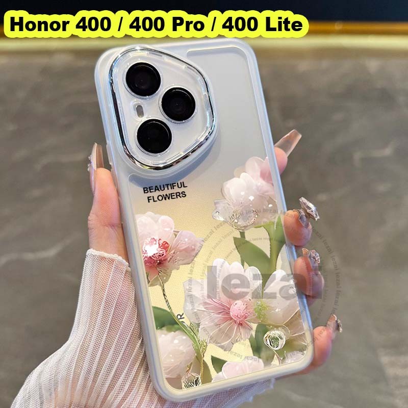 เคสHonor 400 Pro 5GเคสHonor 400Pro 400 Pro 400 Lite 5G Case Soft Flower กันกระแทก Clear Luxury Cover