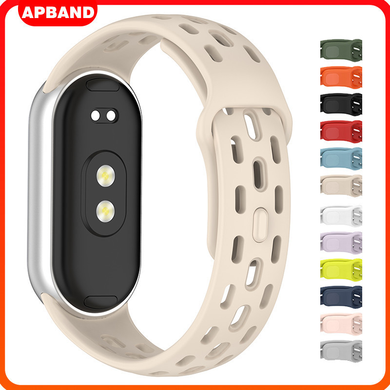สายยาง for Smartwatch Xiaomi Mi Band 10 อุปกรณ์เสริมสร้อยข้อมือเข็มขัดกีฬาระบายอากาศนุ่ม for Smartwatch Miband 9 8 NFC