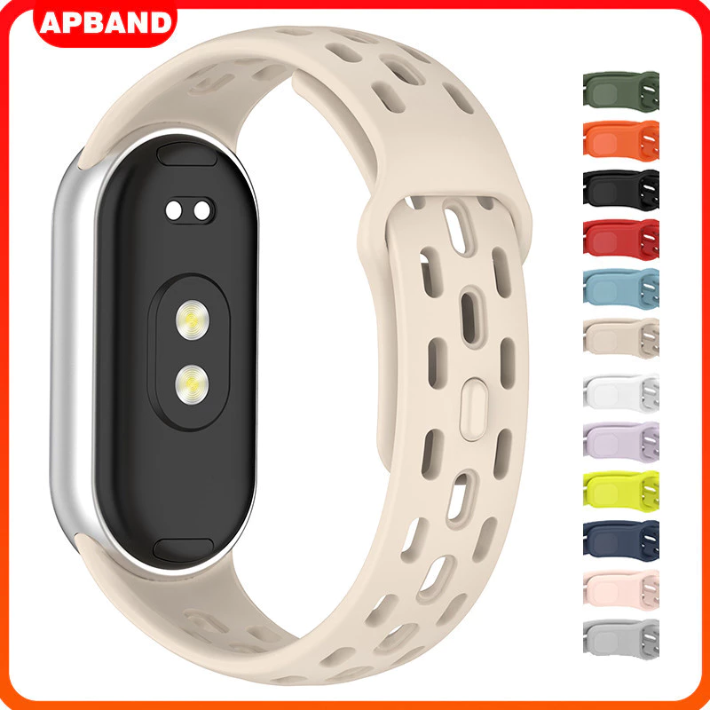สายยาง for Smartwatch Xiaomi Mi Band 10 อุปกรณ์เสริมสร้อยข้อมือเข็มขัดกีฬาระบายอากาศนุ่ม for Smartwatch Miband 9 8 NFC