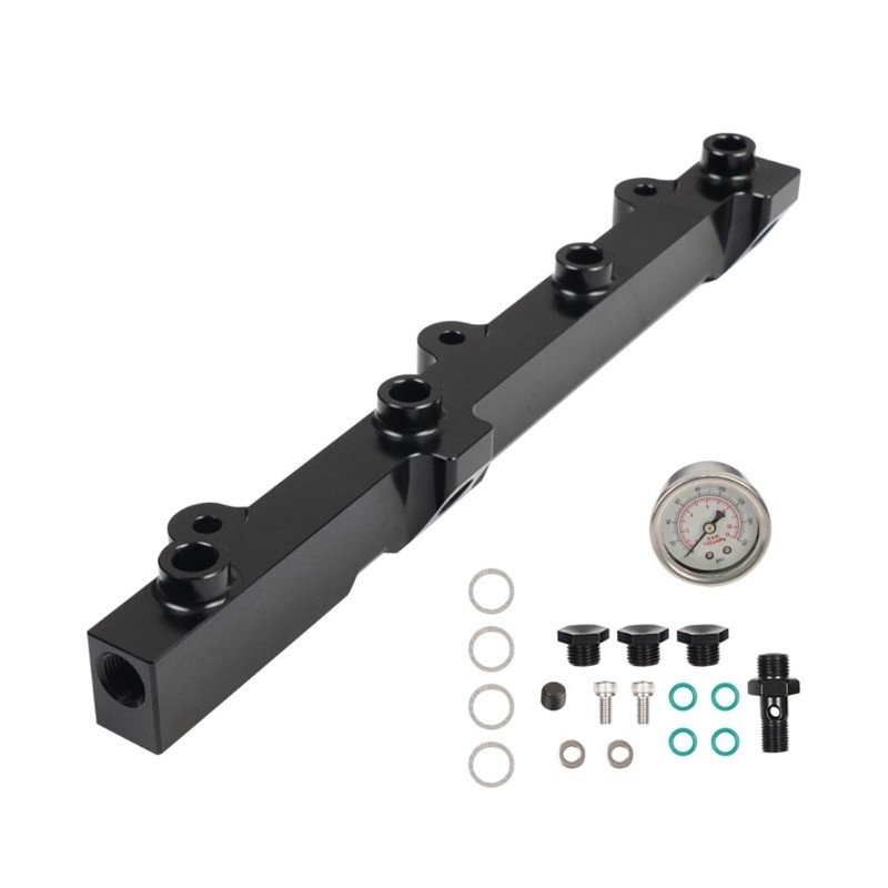 Moon Performances การใช้รางพร้อมเครื่องวัดความดันการใช้รางประกอบอลูมิเนียมสําหรับรถยนต์ 92-01 H22 H2