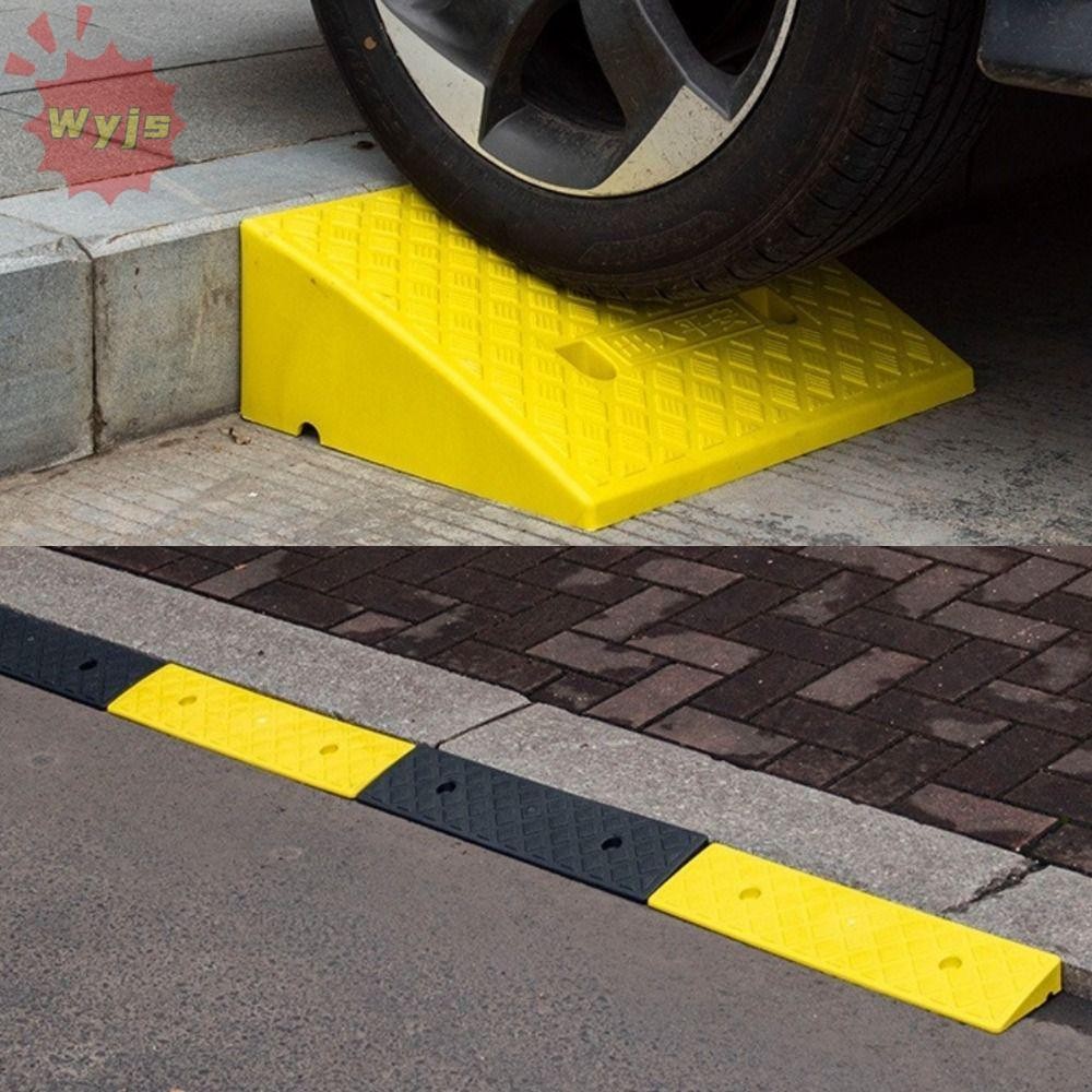Wjys รถล้อ Driveway Ramps, Curb Ramps ยางกันลื่น Curb Ramps, ทนทานความเร็วสีเหลือง Bump Black เกณฑ์ Ramp จักรยาน