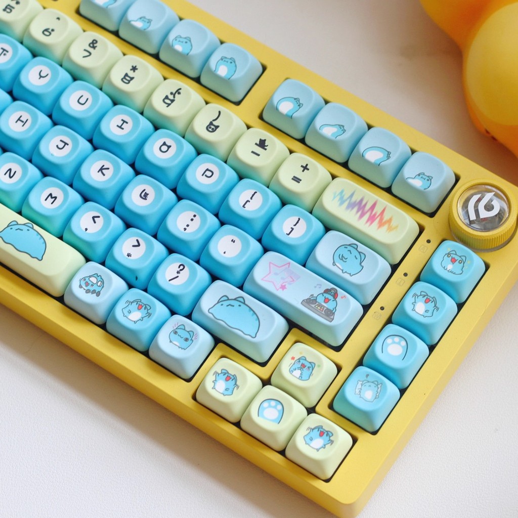 Bugcat Capoo Keycaps Cherry/MOA โปรไฟล์ 120 คีย์ PBT Dye Sublimation Wooting60 MAD60 Aula F75 Keycap