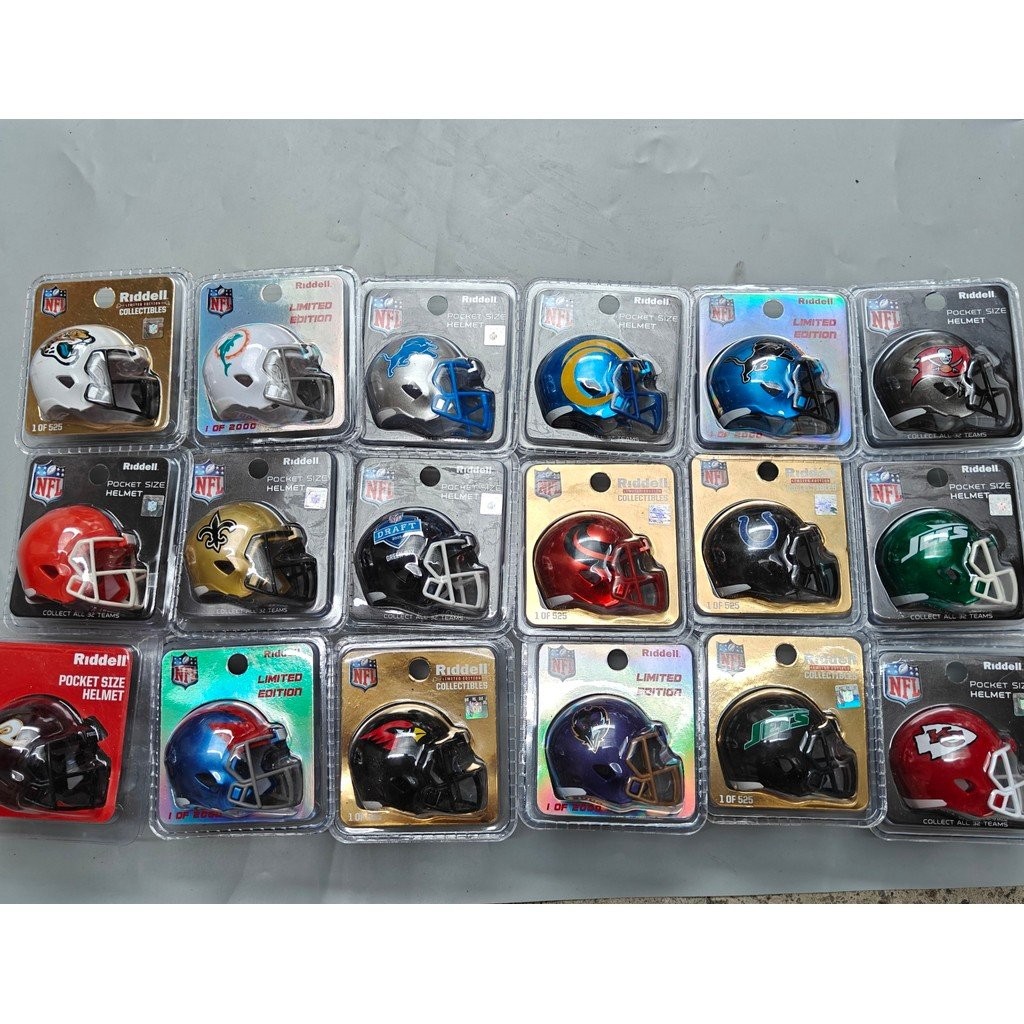 Bulk RIDDELL American Rugby Collection NFL Team Small Helmet Hat Jewelry 1/4