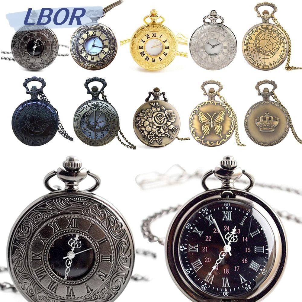 LBOR Pocket Flip Quartz พร้อมนาฬิกาพกสร้อยคอ