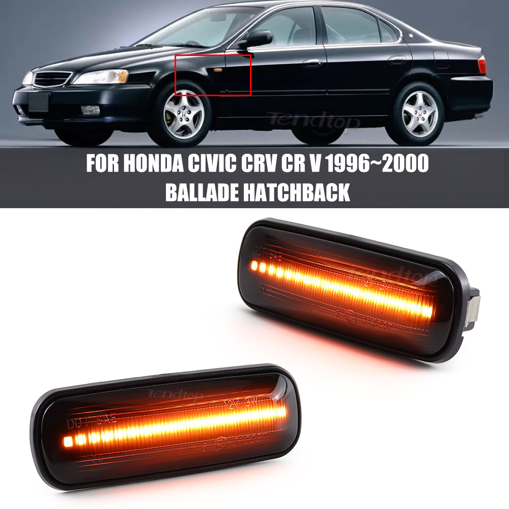 2 ชิ้น ไฟเลี้ยวไดนามิก LED อุปกรณ์เสริม สําหรับ Honda Civic Civic EK EJ EM 2 3 4dr Ballade CRV 95-99