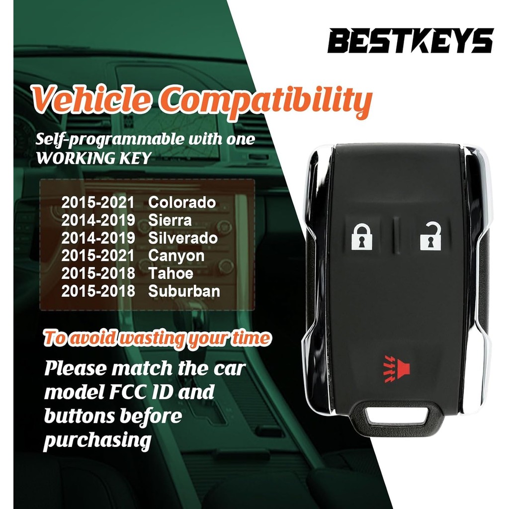 DIY Key Fob สําหรับ Chevrolet - พร้อมชุด DIY - Remote Key Fob สําหรับ 2014-2017 Silverado M3N-323371