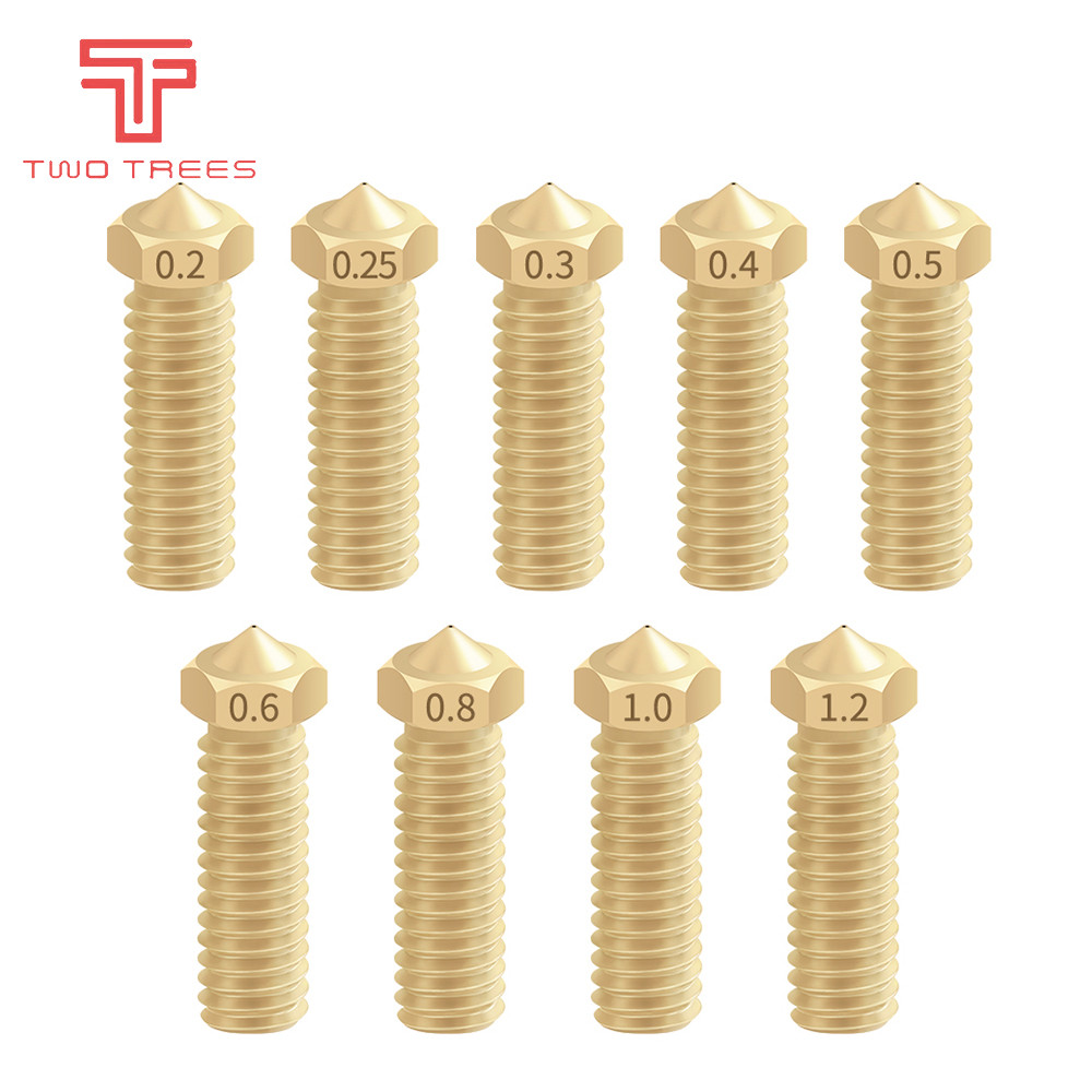 New Volcano 3D printer All metal brass E3D 3D Lengthen extruder nozzle 0.4-1.2mm For 1.75 Filament F