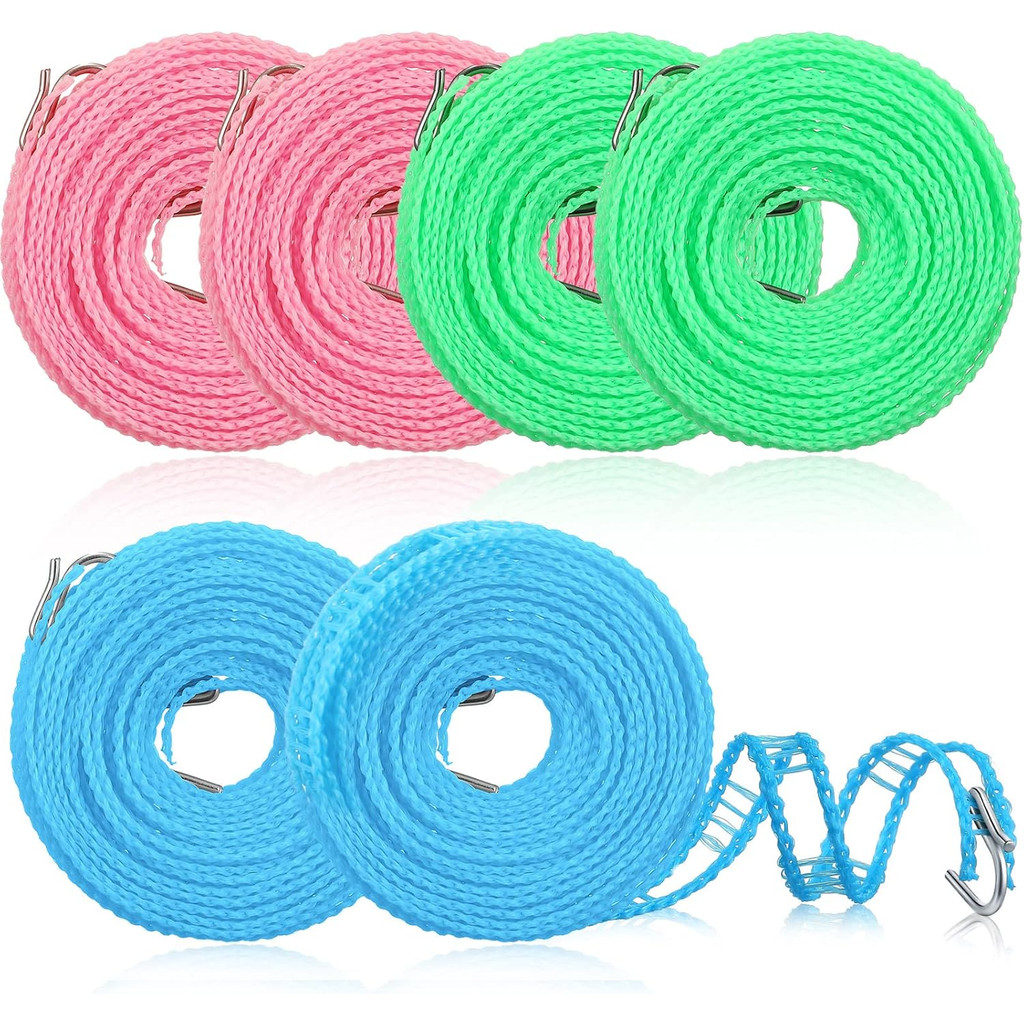 Travel แบบพกพา Clothesline เชือกแขวนสําหรับอบแห้งปรับไนลอน Camping Clothesline สําหรับในร่มกลางแจ้งซ