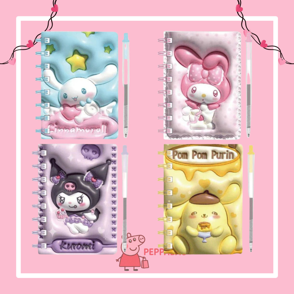 A7 motif ring notebook / notebook plus pen / 2 in 1 mini notebook / ชุดโน๊ตบุ๊ค - ES0300