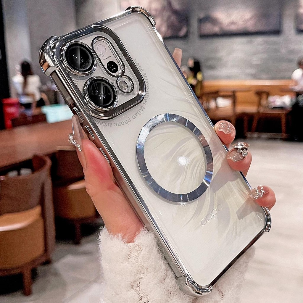 เคส OPPO Reno14 14F 5G เคส OPPO Reno14 Pro เคสโทรศัพท์มือถือแม่เหล็กแบบใหม่ ใส กันกระแทกดีเยี่ยม เลนส์รูละเอียดคุณภาพสูง เคสซิลิโคนคลุมทั้งหมด เคสนิ่ม