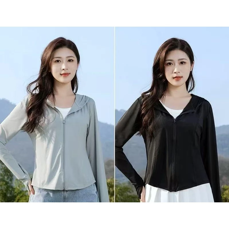 UM  M-3XLเสื้อกัน uv UPF50+ กระชับหุ่น เสื้อแขนยาวเข้ารูป Sport ผ้าเรยอน กันแดด สำหรับผู้หญิง uv(40-70KG) thumbnail 7