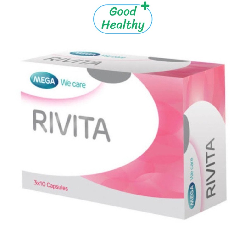 Mega We Care Rivita 30 แคปซูล เมก้า ริวิต้า เพื่อผิวขาว กระจ่างใส เนียนใส 1 กล่อง Good Healthy